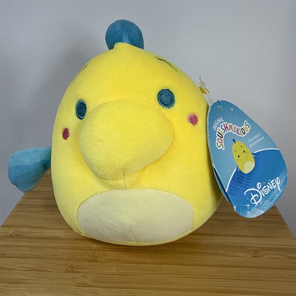 Squishmallows Disney Little Mermaid FLOUNDER 6.5" NWT